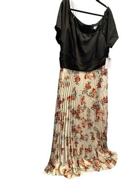 Rosevelvet  Black and floral Women's Maxi dress.